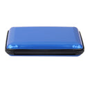 Mini Waterproof Striped Aluminum Metal ID Credit Card Holder - Blue