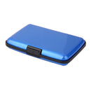 Mini Waterproof Striped Aluminum Metal ID Credit Card Holder - Blue