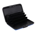 Mini Waterproof Striped Aluminum Metal ID Credit Card Holder - Blue