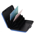 Mini Waterproof Striped Aluminum Metal ID Credit Card Holder - Blue