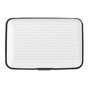 Mini Waterproof Striped Aluminum Metal ID Credit Card Holder - White