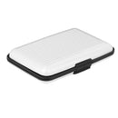 Mini Waterproof Striped Aluminum Metal ID Credit Card Holder - White