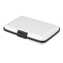 Mini Waterproof Striped Aluminum Metal ID Credit Card Holder - White