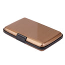 Mini Waterproof Striped Aluminum Metal ID Credit Card Holder - Coffee