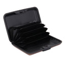 Mini Waterproof Striped Aluminum Metal ID Credit Card Holder - Coffee
