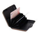 Mini Waterproof Striped Aluminum Metal ID Credit Card Holder - Coffee