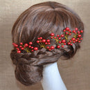 Women Girls Ladies Fashionable Pearls Hair Pin Hair Accessory Red Pack Of 6PCS
