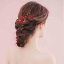 Women Girls Ladies Fashionable Pearls Hair Pin Hair Accessory Red Pack Of 6PCS