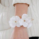 Wedding Bridemaid Flower Girl Wrist Flower White