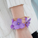 Wedding Bridemaid Flower Girl Wrist Flower Purple