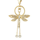 Fashion Crystal Dragonfly Charm Pendant Key Ring Key Chain