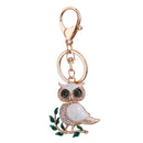 1pcs Crystal Rhinestone Owl Pendant Keyring