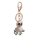 1pcs Crystal Rhinestone Owl Pendant Keyring