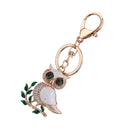 1pcs Crystal Rhinestone Owl Pendant Keyring