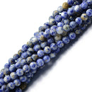 8mm Nature Blue Spot Jasper Gemstone Loose Spacer Beads 15'' Round DIY Jewelry Making