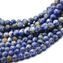 8mm Nature Blue Spot Jasper Gemstone Loose Spacer Beads 15'' Round DIY Jewelry Making