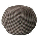 Unisex Cotton Hound Tooth Beret Cap Newsboy Flat Hat - Coffee Khaki