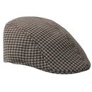 Unisex Cotton Hound Tooth Beret Cap Newsboy Flat Hat - Coffee Khaki