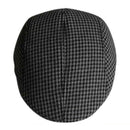 Unisex Cotton Hound Tooth Beret Cap Newsboy Flat Hat - Black Grey