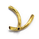50Pcs Gold Color Engraved Pattern Tube Swirl Noodle Beads Jewelry Making