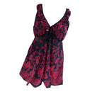 Plus Size Women Skirt Swimsuit Monokini Padded Swimwear Beach Wear 8XL Red