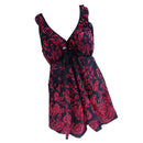 Plus Size Women Skirt Swimsuit Monokini Padded Swimwear Beach Wear 8XL Red
