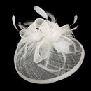 Women Fashionable Aliceband Feather Fascinator Headband Head Decor Headwear Beige