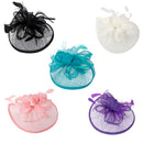 Women Fashionable Aliceband Feather Fascinator Headband Head Decor Headwear Beige