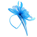 Aliceband Hat Fascinator Feather Headband Wedding Lady Royal Ascot Blue