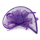 Aliceband Hat Fascinator Feather Headband Wedding Lady Royal Ascot Purple