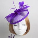 Aliceband Hat Fascinator Feather Headband Wedding Lady Royal Ascot Purple