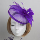 Aliceband Hat Fascinator Feather Headband Wedding Lady Royal Ascot Purple