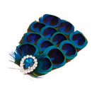 Vintage Wedding Bridal Feather Fascinator Hair Clip Peacock Blue