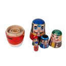 5pcs Walnut Soldier Wooden Russian Nesting Dolls