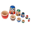 5pcs Walnut Soldier Wooden Russian Nesting Dolls