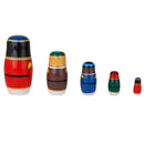 5pcs Walnut Soldier Wooden Russian Nesting Dolls