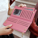 Generic Womens Bowknot Long Zip Clutch PU Leather Wallet Purse Coin Card Light White