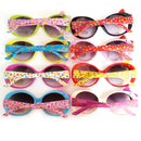 Dot Bowknot Decoration Fun Sunglasses Gift for Kids - Green Frame