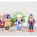 6pcs/Set Nutcracker Hanging Wooden Statue 10cm