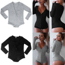 Women Ladies Clubwear V Neck Playsuit Bodycon Jumpsuit Trousers Grey M