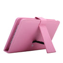 Protective USB Interface Keyboard Leather Case Cover Skin Compatible For Tablet PC 8" MID Pink