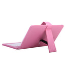 Protective USB Interface Keyboard Leather Case Cover Skin Compatible For Tablet PC 8" MID Pink