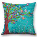 European Style Oil Painting Tree Cushion Cover Home Decor Throw Pillow Case