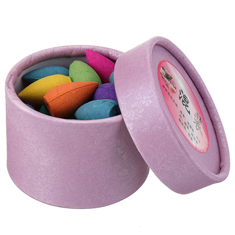 25pcs Random Fragrance Multicolor Smoke Tower Backflow Incense Hollow Cones