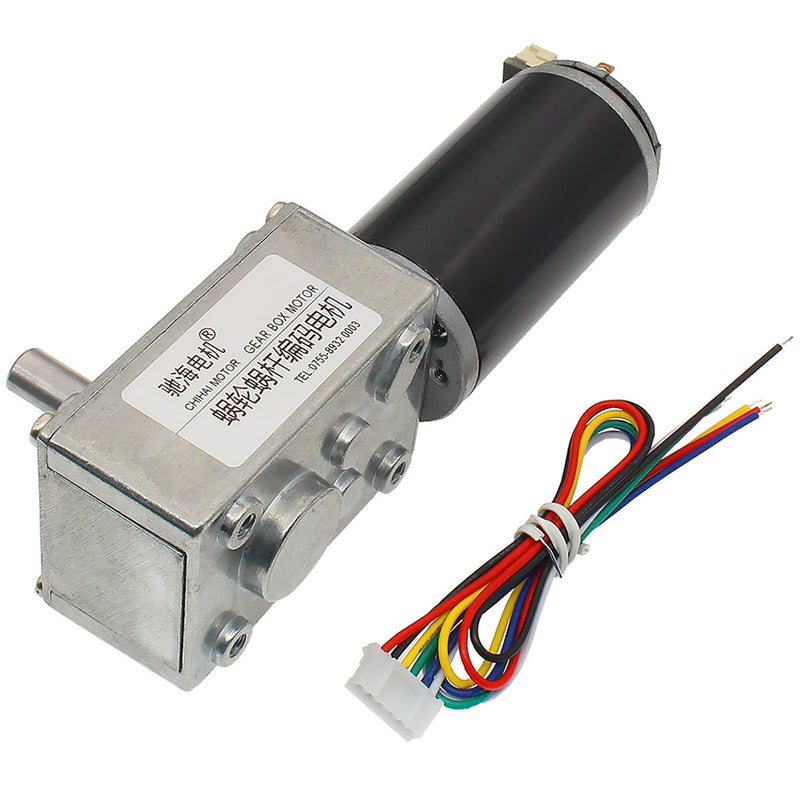 Chihai CHW-GW4058-3162 DC 24V Gear Motor 28/74/222rpm Worm Reduction Gear Encoder Motor
