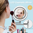 Led Makeup Mirrors With LED Light Folding Wall Mount Vanity Mirror 10x