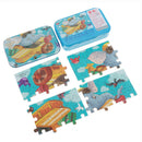 60pcs DIY Puzzle Elephant Pilot Plane Cartoon Jigsaw With Tin Box Kids Children Educational Gift Toy