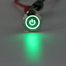 5 Pin 19mm LED Silver Steel Push Button Latching Power Switch Waterproof 12V