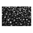 1000 Black Mixed Alphabet/ Letter Rondelle Beads 7mm(1/4 inch) A6W8