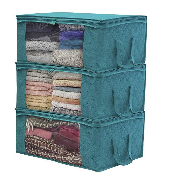 Non-woven Space Saver Clothes Quilt Blanket Storage Bag Box Organizer Portable